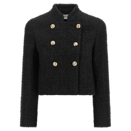 Double-breasted Tweed Short Jacket