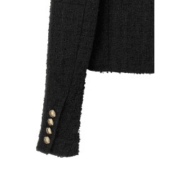 Double-breasted Tweed Short Jacket