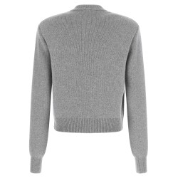 Sculpture button crew neck cardigan