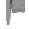 Sculpture button crew neck cardigan