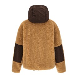 Teddy reversible jacket with logo patch