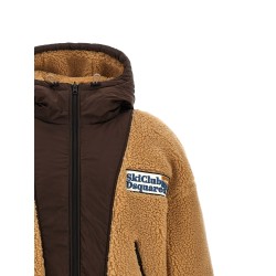 Teddy reversible jacket with logo patch