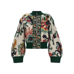 Floral jacquard blouson