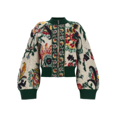 Floral jacquard blouson