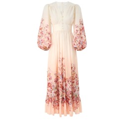 V-NECK LONG DRESS