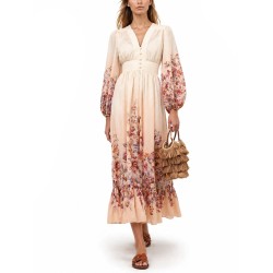 V-NECK LONG DRESS