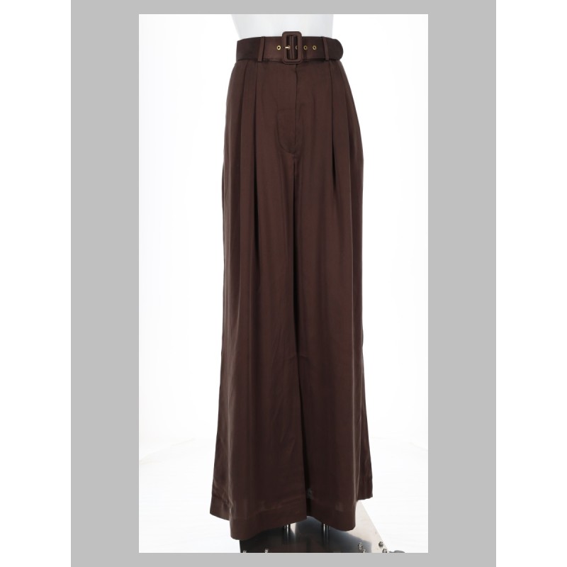 pantalone in seta con cintura