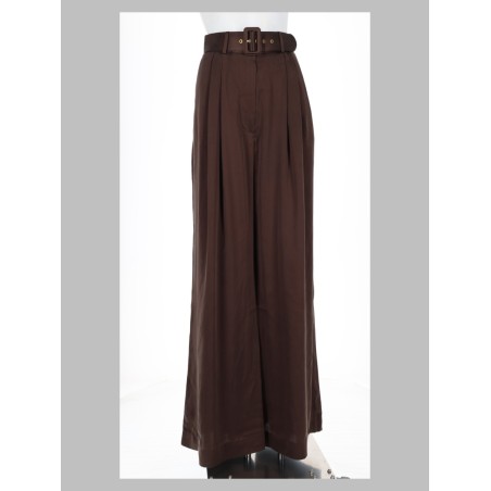 pantalone in seta con cintura