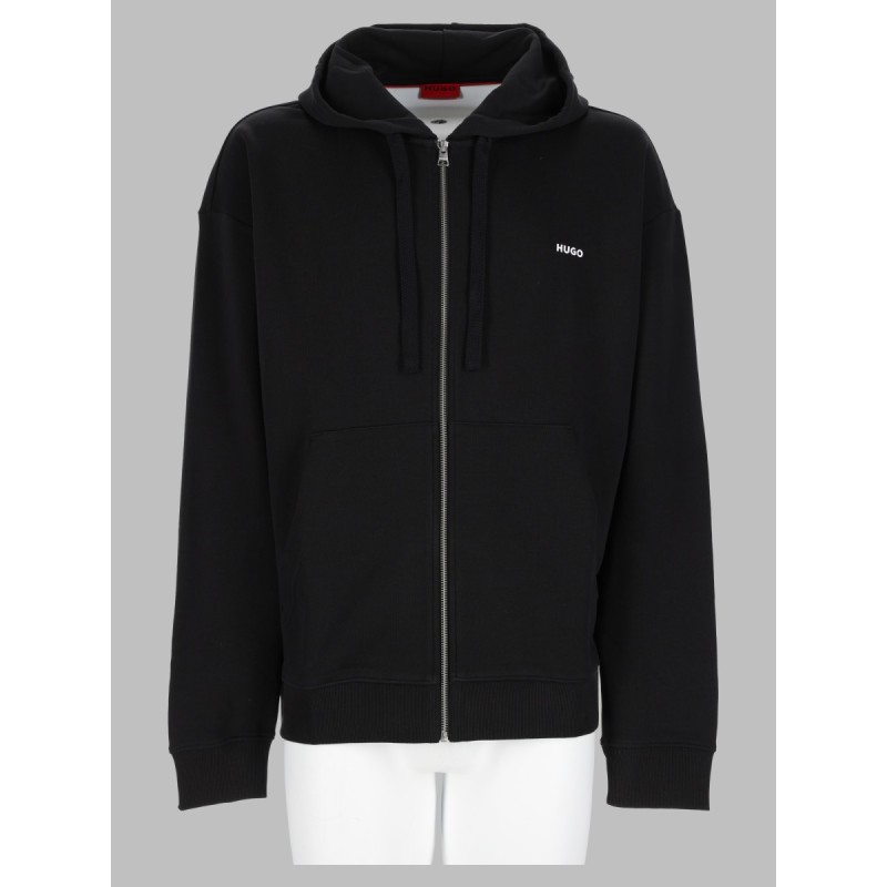 felpa con zip e logo