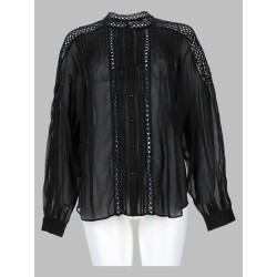 blusa "polda" plissettata in misto lino