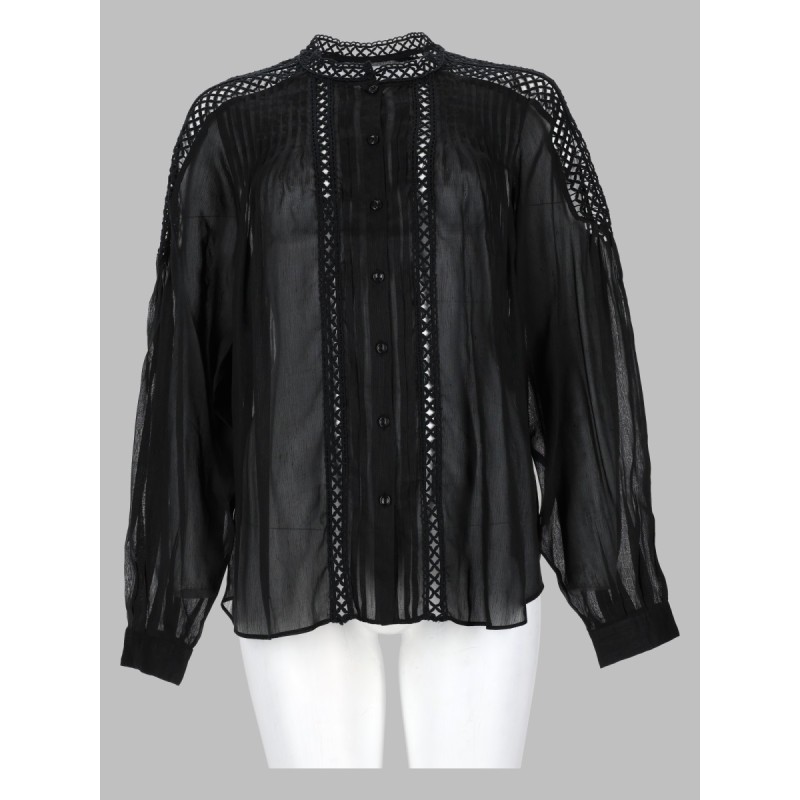 blusa "polda" plissettata in misto lino
