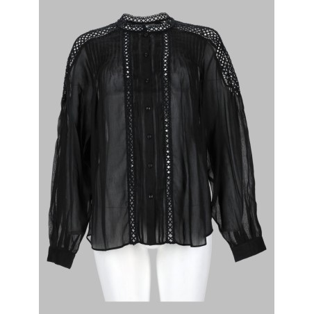 blusa "polda" plissettata in misto lino