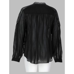 blusa "polda" plissettata in misto lino