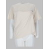 t-shirt con drappeggio e patch logo