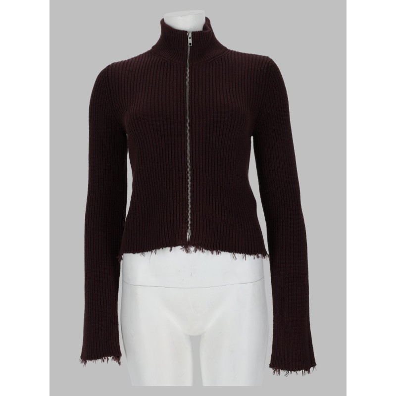 cardigan a coste con zip