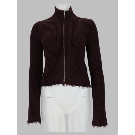 cardigan a coste con zip
