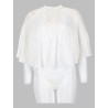 blusa "parina" plissettata in misto lino ricamato