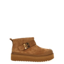 'Mellow Shearling Platform' ankle boots