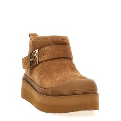 'Mellow Shearling Platform' ankle boots