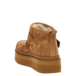 'Mellow Shearling Platform' ankle boots