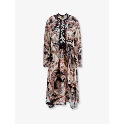 Viscose Tapestry Dream Long-Sleeve Midi dress