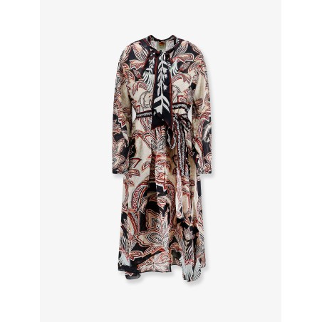 Viscose Tapestry Dream Long-Sleeve Midi dress