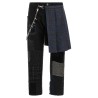 Patchwork jeans with kilt