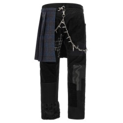 Patchwork jeans with kilt