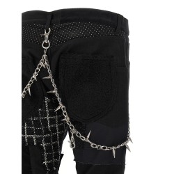 Patchwork jeans with kilt