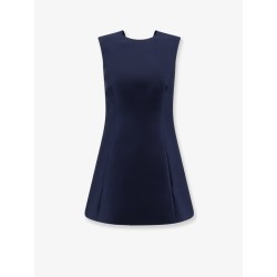 A-line merino wool and silk blend short dress