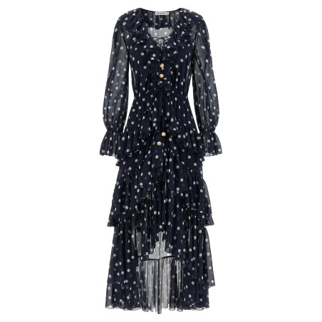 'Polka Dot Georgette Ruffle Maxi' dress