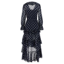 'Polka Dot Georgette Ruffle Maxi' dress