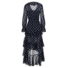 'Polka Dot Georgette Ruffle Maxi' dress