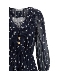'Polka Dot Georgette Ruffle Maxi' dress