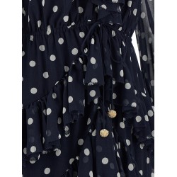 'Polka Dot Georgette Ruffle Maxi' dress