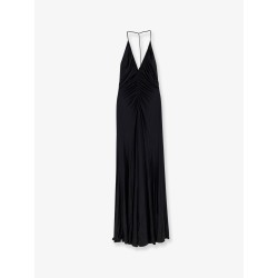 Gathered jersey long dress