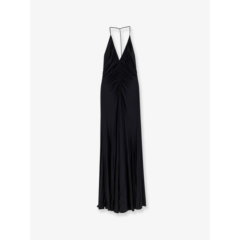 Gathered jersey long dress