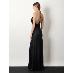 Gathered jersey long dress
