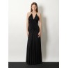 Gathered jersey long dress