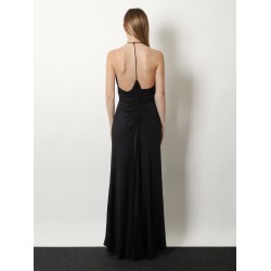 Gathered jersey long dress