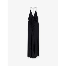Gathered jersey long dress