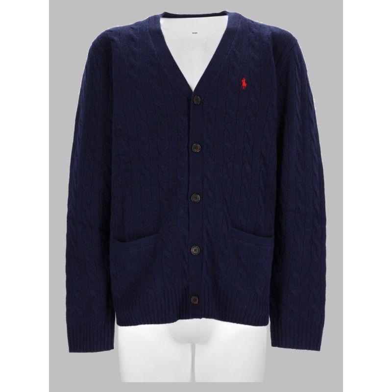 Cardigan In Lana E Cashmere A Trecce