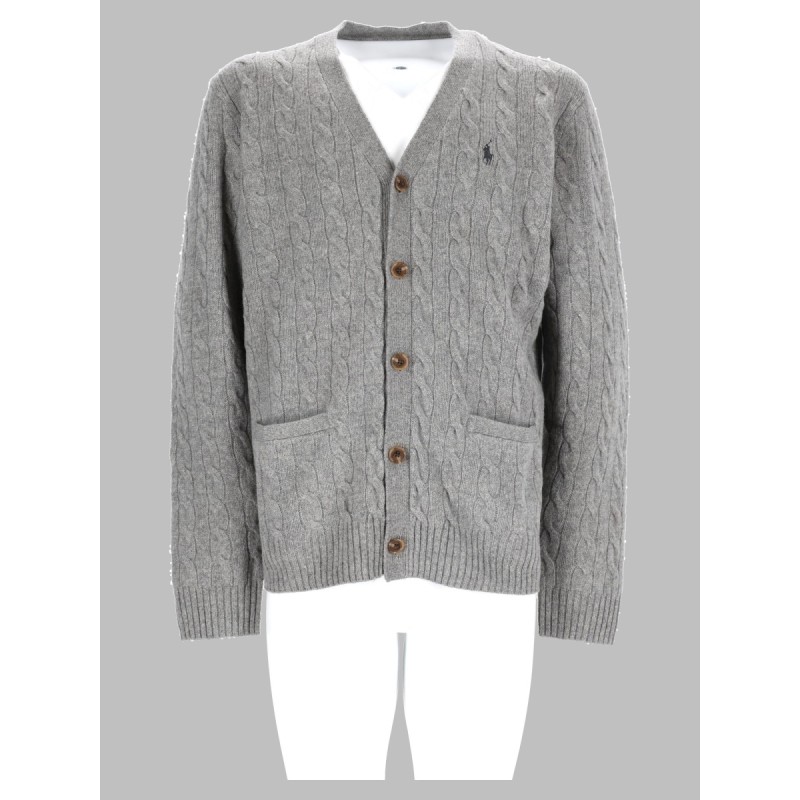 Cardigan In Lana E Cashmere A Trecce