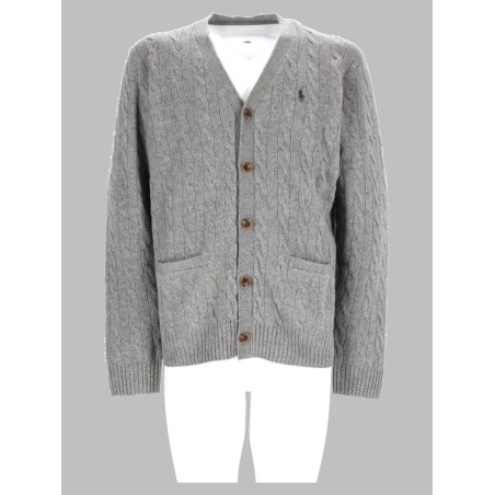 Cardigan In Lana E Cashmere A Trecce