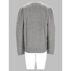 Cardigan In Lana E Cashmere A Trecce