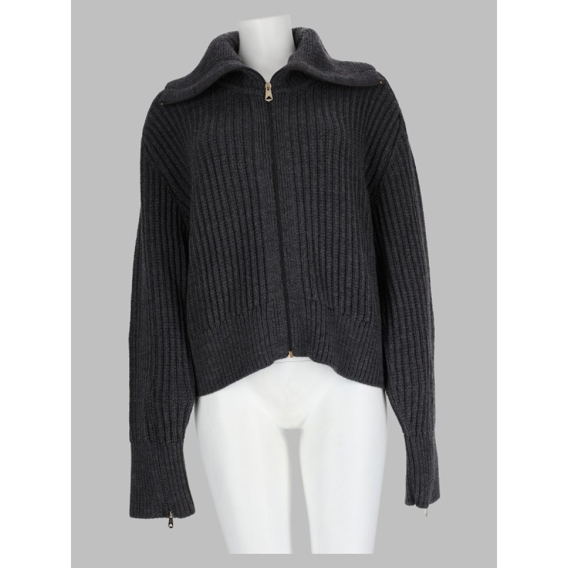 Cardigan In Lana Con Zip