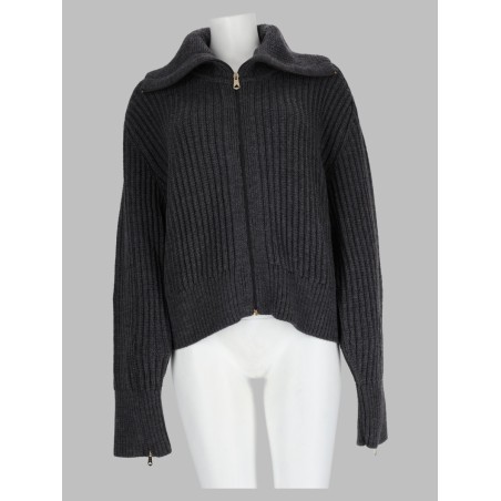 Cardigan In Lana Con Zip