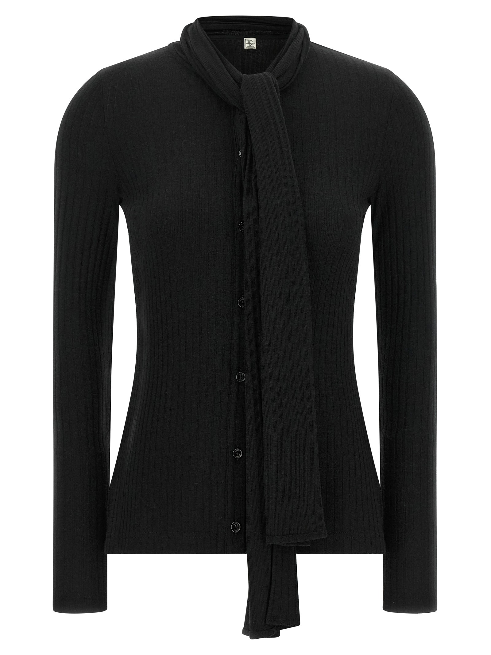 Lavallière neck cardigan