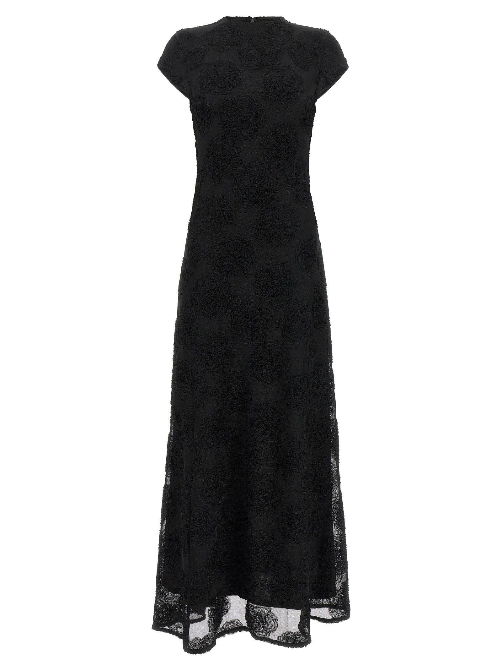 Black 'Flower Mesh Maxi' dress