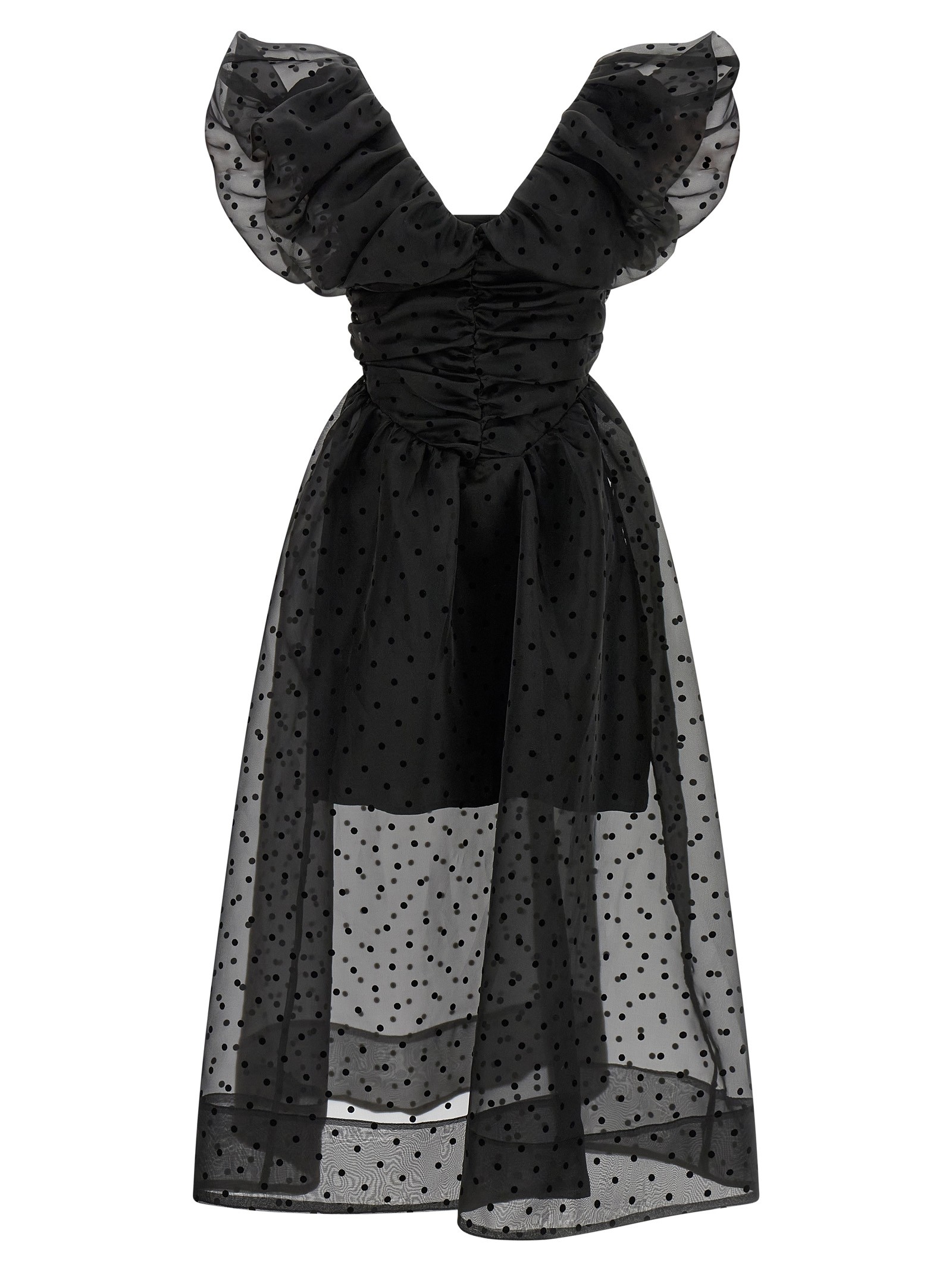 'Black Organza Ruched' dress
